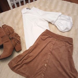 Tan suede skirt